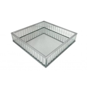 CAJA CRISTAL PLATA 18X18X4 CM.