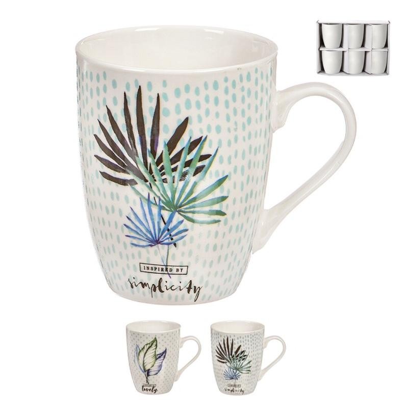 MUG HOJAS 300 ML SURT 2