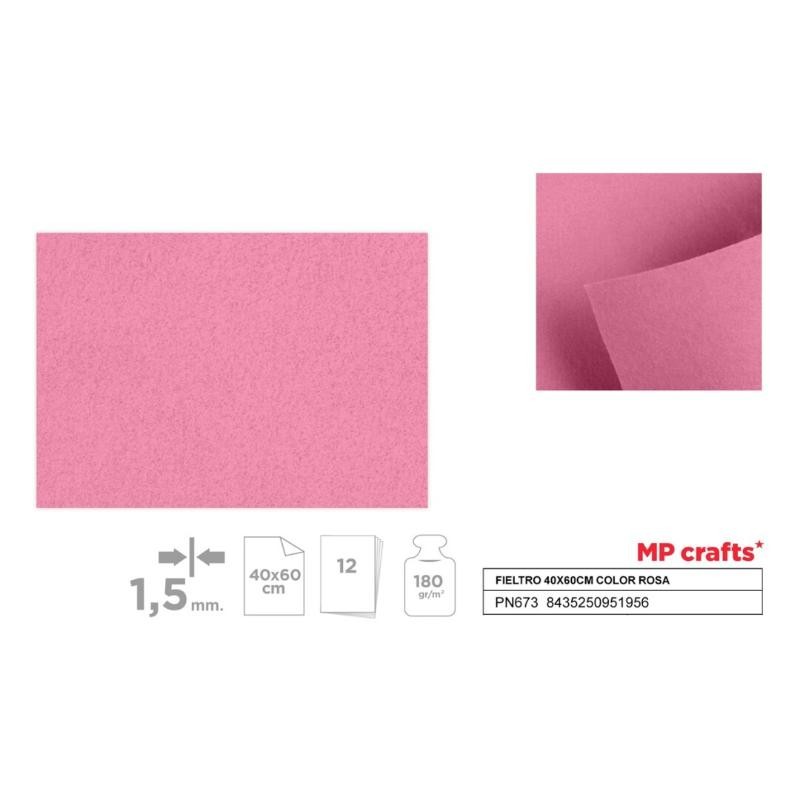 FIELTRO 40X60 CM COLOR ROSA
