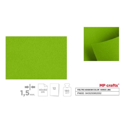 FIELTRO 40X60 CM COLOR VERDE LIMA