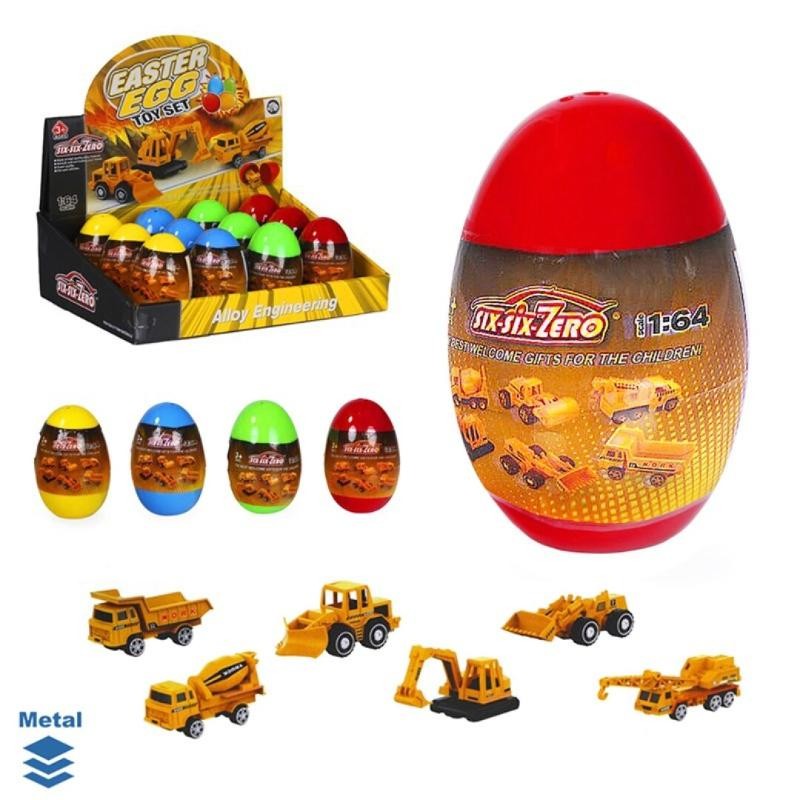 HUEVO SORPRESA COCHES DE CONSTRUCCION METAL SURT