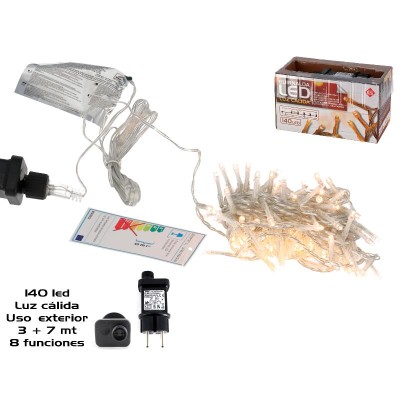 GUIRNALDA 140LED CAL EXT ADAP FUN 3+7 M