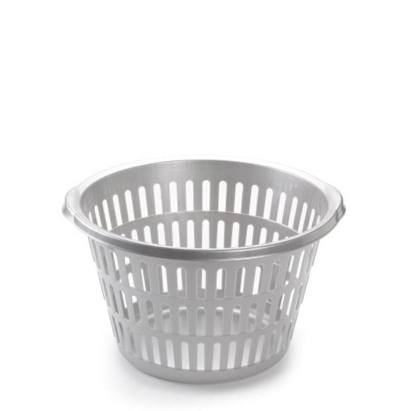 CESTA ROPA REDONDA PLATA