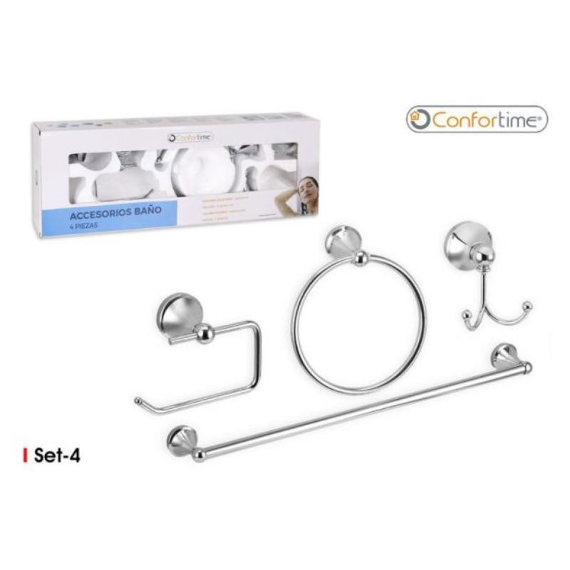 ACCESORIOS BAÑO 4 PCS C/ESTUCHE CONFORTIME