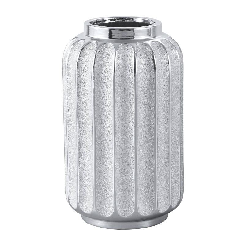 FLORERO PORCELANA PLATA 19X19X31 CM.