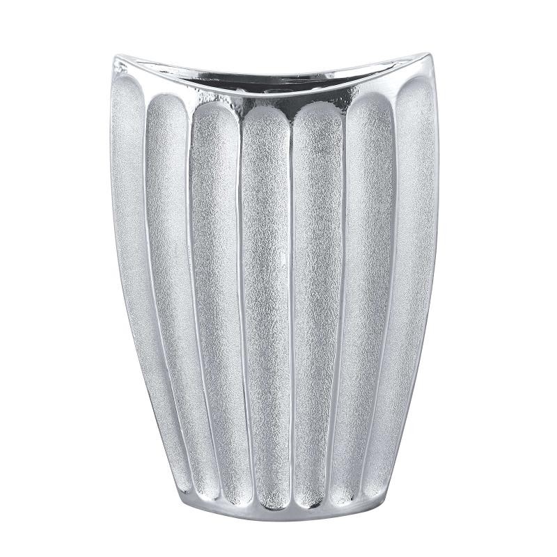 FLORERO PORCELANA PLATA 21X12X31 CM.