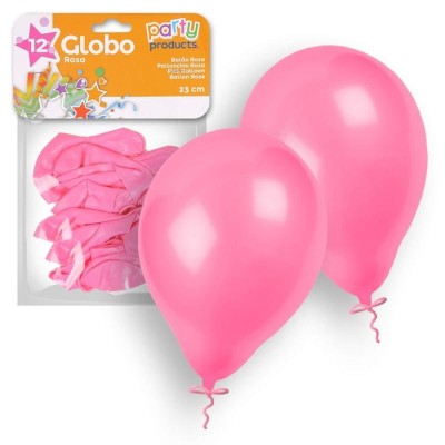 S/12 GLOBO ROSA 23 CMS.