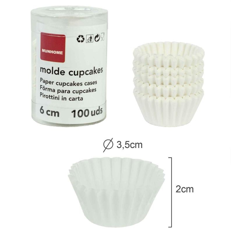 MOLDES PARA CUPCAKES 6 CM 100 UDS