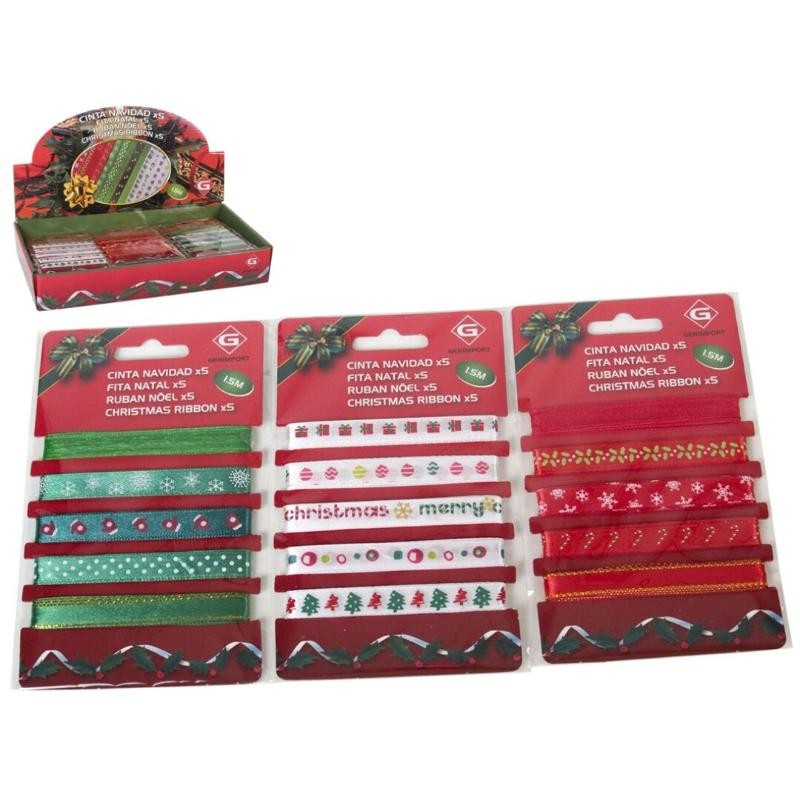 CINTA NAVIDAD X5 - 1.5 MT 3 DISEÑOS