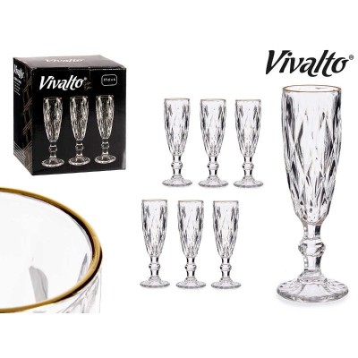 COPA CAVA 170 ML DIAMANTE FILO ORO