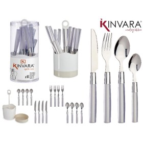 SET 16 CUBIERTOS ACERO INOX MANGO