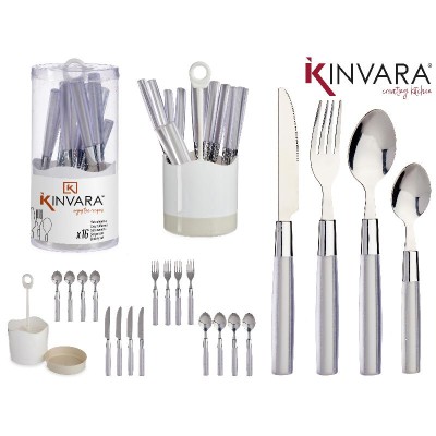 SET 16 CUBIERTOS ACERO INOX MANGO