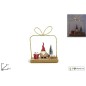 MADERA DE PAPÁ NOEL CON PAQUETE DE REGALO CON LUCES