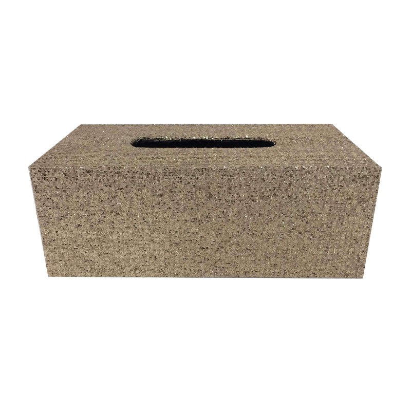 CAJA PAÑUELOS 27*14*10 ORO