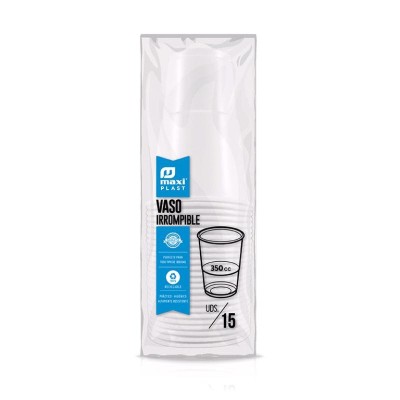 VASO IRROMPIBLE BLANCO 350 CC PP 15 UNDS