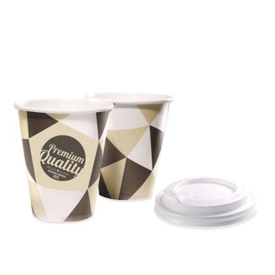 VASO CARTON CON TAPA DRINK 250CC 8 UDS