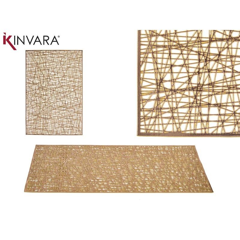 TAPETE RECTANGULAR PLASTICO DORADO