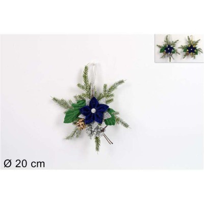 APPENDINO C/FIORE NATALIZIO 20CM BLU 2ASS         