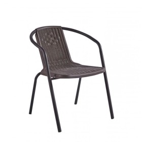SILLA EXTERIOR PVC/METAL MARRON 55*59*71 CM