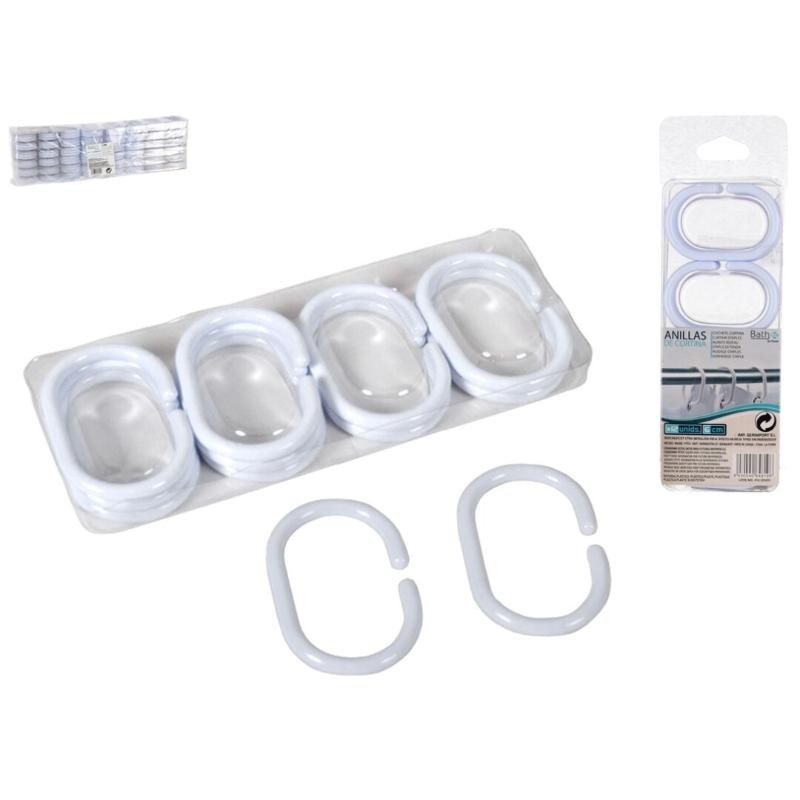 SET 12 ANILLAS CORTINA 6 CM BLANCA
