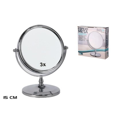 ESPEJO DOBLE CARA 15 CM C/AUMENTO 3X