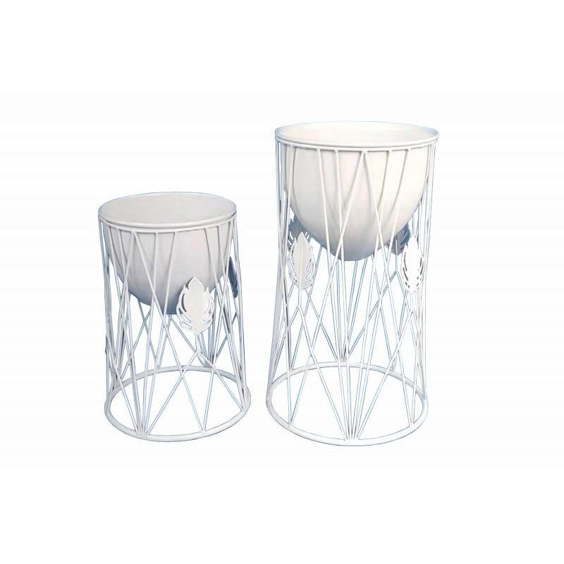 SET 2 MACETEROS FORJA BLANCO 25*41 // 22*31 CM