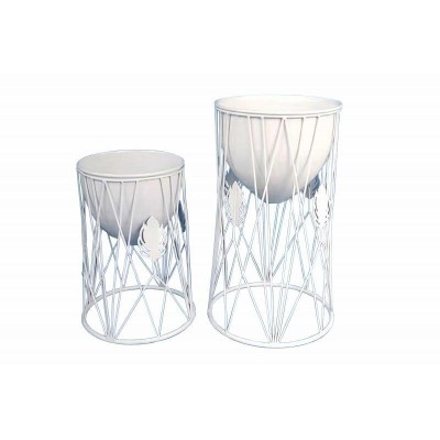 SET 2 MACETEROS FORJA BLANCO 25*41 // 22*31 CM
