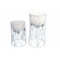 SET 2 MACETEROS FORJA BLANCO 25*41 // 22*31 CM
