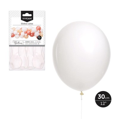 GLOBO BLANCO 30 CM LATEX 10 UDS