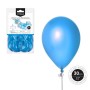 GLOBO AZUL METALIZADO 30 CM LATX 10 UDS