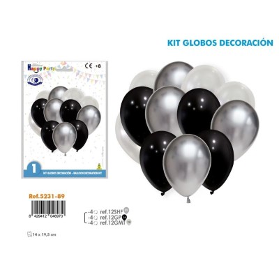 CONJUNTO GLOBOS ESPEJO PLATA
