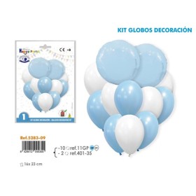 CONJ GLOBOS POLIAM REDONDO CELESTE