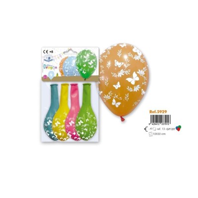 4 GLOBOS MARIPOSAS