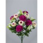 RAMO ROSA/CRISANTEMO X18 58CM CREMA/FUXIA         
