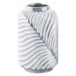 FLORERO PORCELANA BLANCO/PLATA 16*16*26H CM