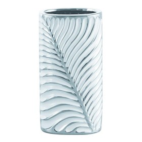FLORERO PORCELANA BLANCO/PLATA 13*9*26H CM