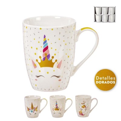 MUG UNICORNIO CORONA 300 ML SURT 3 MODELOS
