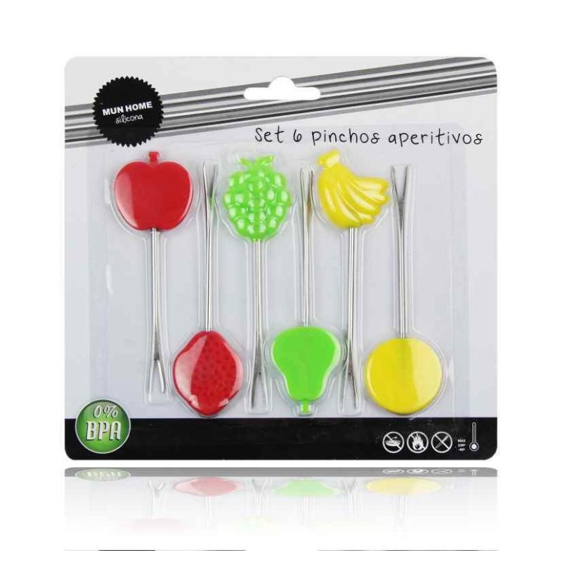 SET 6 PINCHOS PARA APERITIVOS FRUTAS