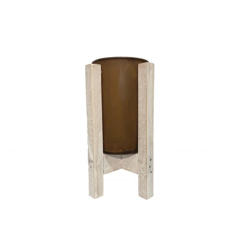 MACTA PIE MADERA 15*25 CM BLANCO