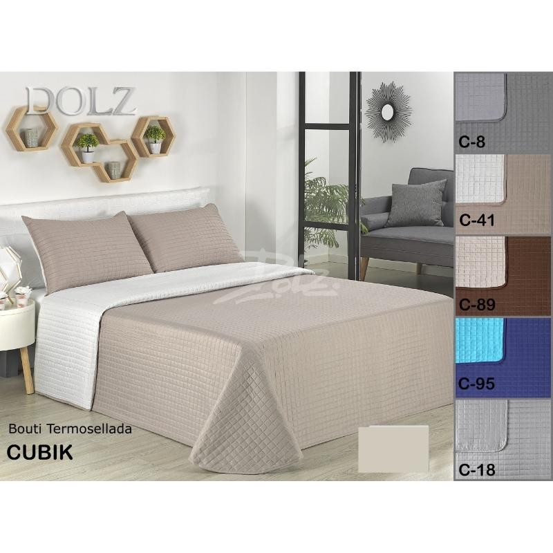COLCHA CUBIK SET 250 CM GRIS PERLA