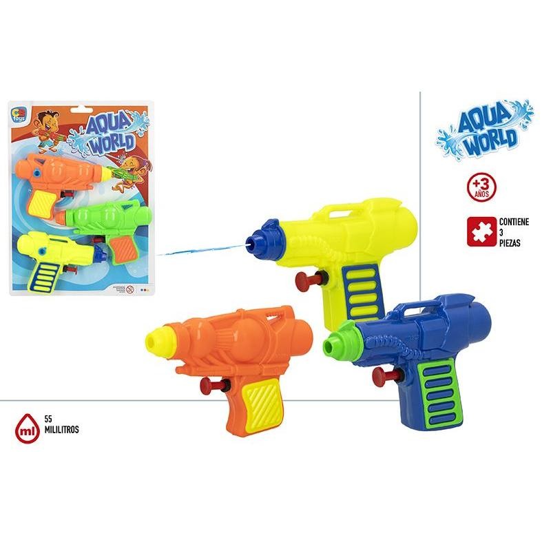 AQUA WORLD PACK 3 PISTOLAS DE AGUA