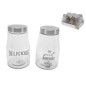 TARRO CRISTAL C/TAPA METAL 1200 ML. 11.5X19 CM.