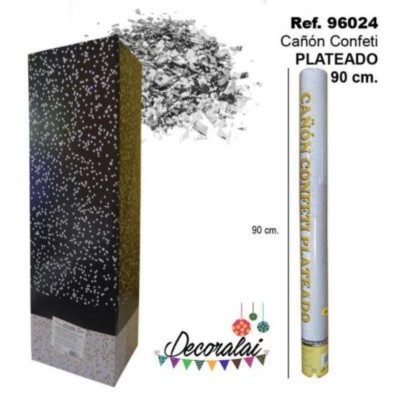 CAÑON CONFETI PLATEADO 90 CM