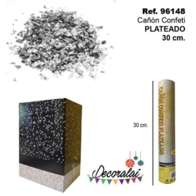 CAÑON CONFETI PLATEADO 30 CM