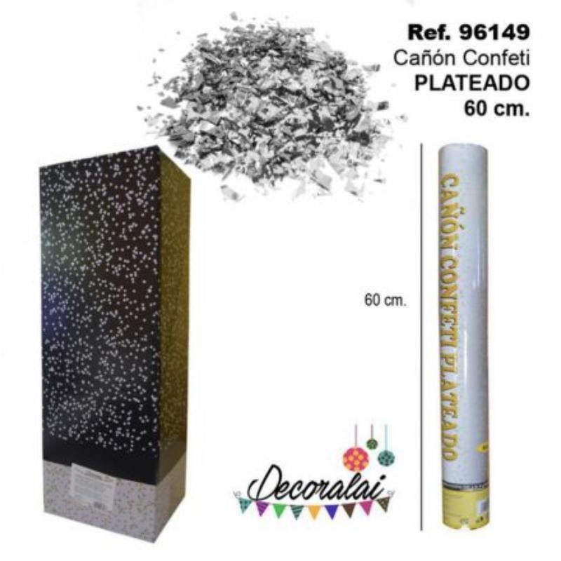 CAÑON CONFETI PLATEADO 60 CM