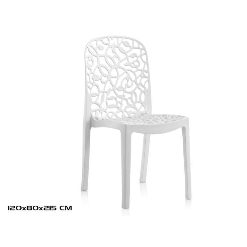 SILLA FLORA BLANCA 120X80X125 CM.