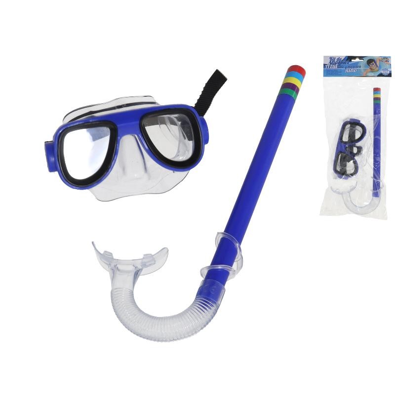 KIT SNORKEL NIÑO AZ 33X12X2/15X6X6 CM.