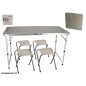 CONJUNTO MESA + 4 SILLAS CAMPING 120X60X70 CM.