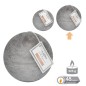 VELA BOLA PERFUMADA GRIS 9 CM