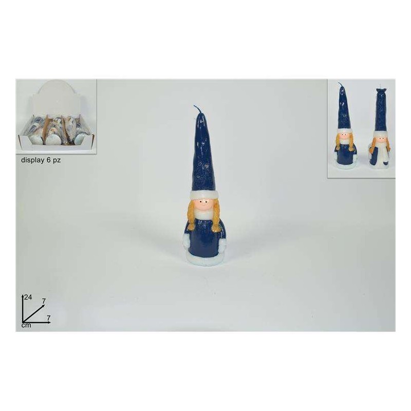 CANDELA BAMBOLINA 24CM 2ASS IN DISPLAY BLU        